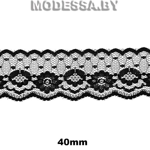 714 Кружево синтетическое 40мм Ц:Чёрный 