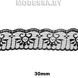 722А Кружево синтетическое 30мм Ц:Чёрный 