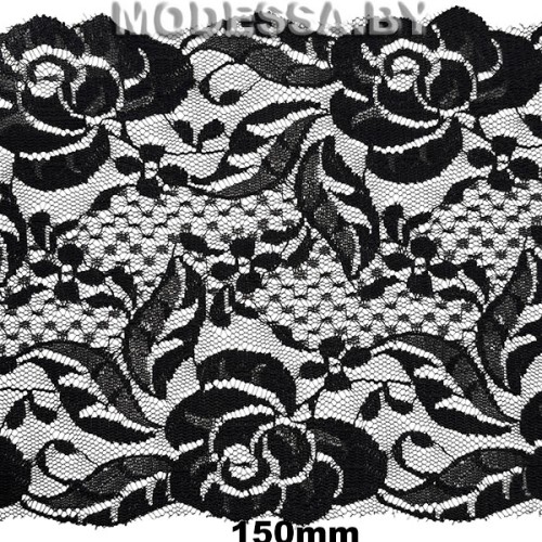 890 Кружево синтетическое 150мм Ц:Чёрный 