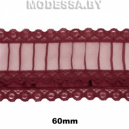 8 S Тесьма синт. 60мм Ц:2 Бордовый 