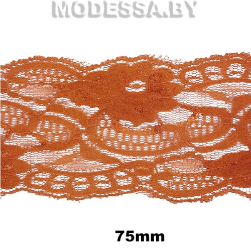914 Кружево синтетич. 75мм Ц:26 Рыжий 