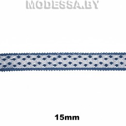 9188 Кружево синтетическое 15мм Ц:Т.Синий 