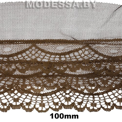 9-S Тесьма синтетич. 100мм Ц:Коричневый 