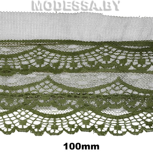9-S Тесьма синтетич. 100мм Ц:Зелёный