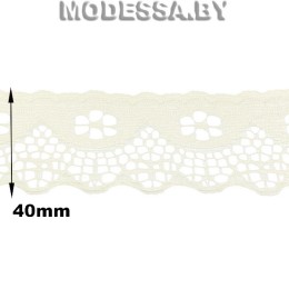  G53 Кружево синтетич. 40мм Ц:1 Молочный