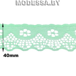 G53 Кружево синтетическое 40мм Ц:10 Мятный