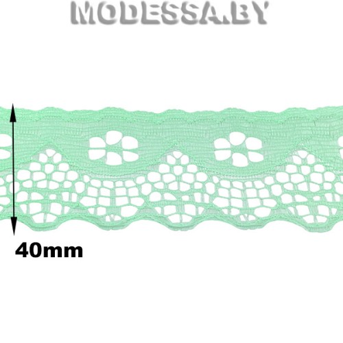 G53 Кружево синтетическое 40мм Ц:10 Мятный