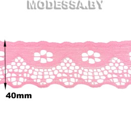 G53 Кружево синтетич. 40мм Ц:11 Розовый