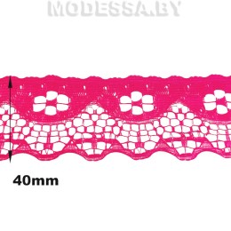 G53 Кружево синтетич. 40мм Ц:12 Розовый