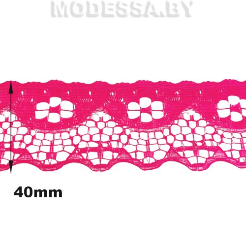 G53 Кружево синтетич. 40мм Ц:12 Розовый