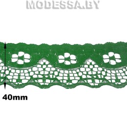 G53 Кружево синтетич. 40мм Ц:13 Зелёный