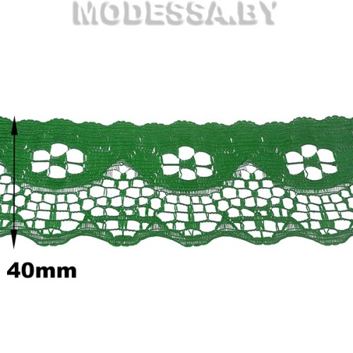 G53 Кружево синтетич. 40мм Ц:13 Зелёный