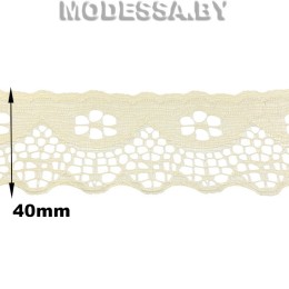  G53 Кружево синтетич. 40мм Ц:2 Кремовый