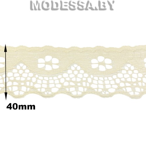  G53 Кружево синтетич. 40мм Ц:2 Кремовый