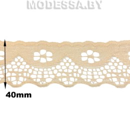G53 Кружево синтетическое 40мм Ц:3 Бежевый