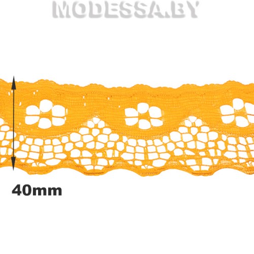 G53 Кружево синтетич. 40мм Ц:5 Оранжевый