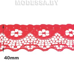  G53 Кружево синтетическое 40мм Ц:6 Красный