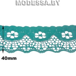 G53 Кружево синтетич. 40мм Ц:7 Морская волна