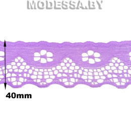 G53 Кружево синтетич. 40мм Ц:8 Сиреневый