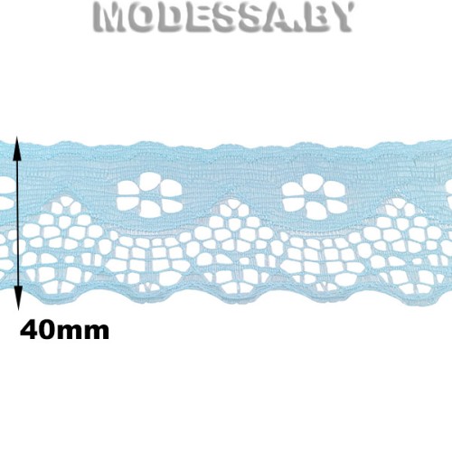 G53 Кружево синтетическое 40мм Ц:9 Голубой