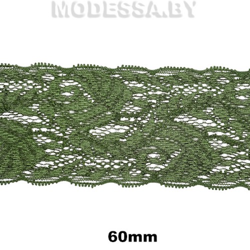 0564 CLA Кружево синтетич. 60мм Ц:T260 Зелёный