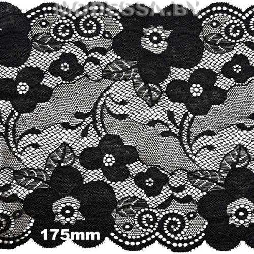 1103 Кружево синтетическое 175мм Ц:Чёрный 