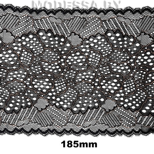 18659 Кружево синтетич. 185мм Ц:Чёрный 
