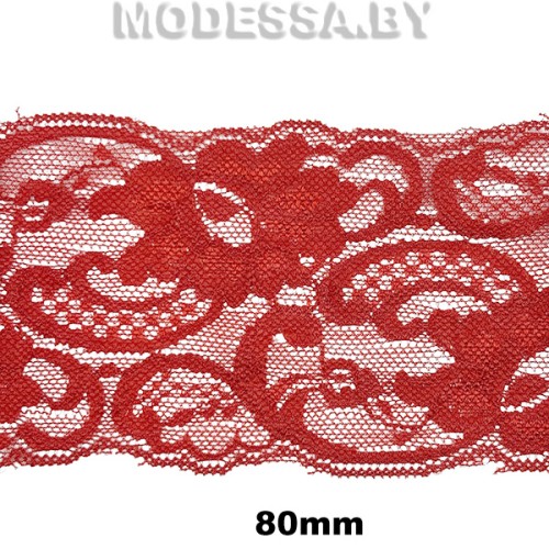 2245 Кружево синтетич. 80мм Ц:11 Бордовый 