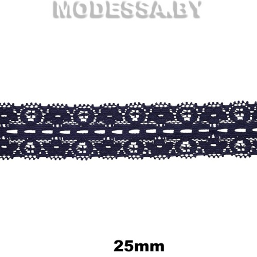 2708 Кружево синтетич. 25мм Ц:14 Синий