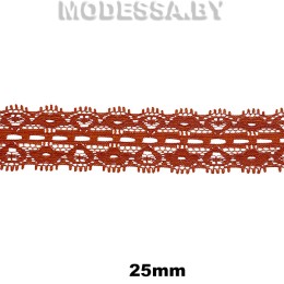 2708 Кружево синтетич. 25мм Ц:27 Коричневый
