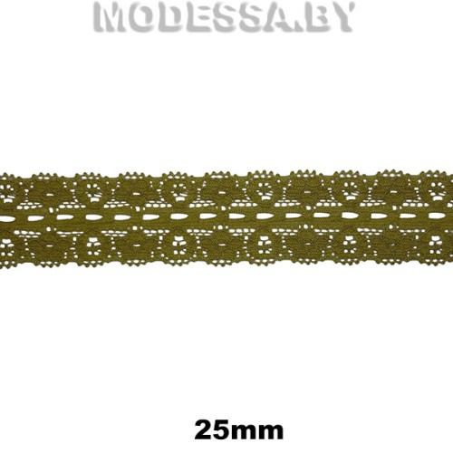 2708 Кружево синтетич. 25мм Ц:38 Зелёный