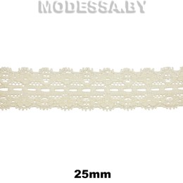2708 Кружево синтетич. 25мм Ц:53 Бежевый