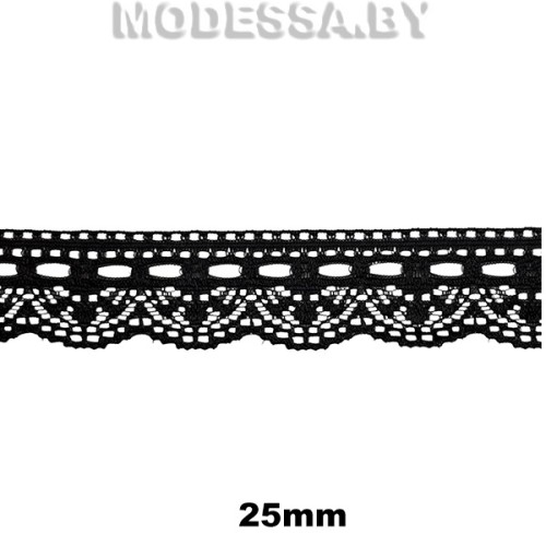 316-А Кружево синтетическое 25мм Ц:2 Чёрный 