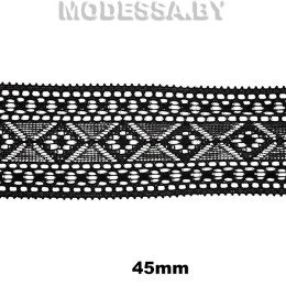 5006 Кружево синтетическое 45мм Ц:Чёрный 