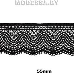 6066 Кружево синтетическое 55мм Ц:Чёрный 