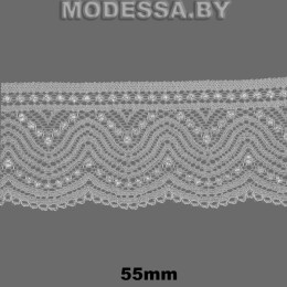 6066 Кружево синтетическое 55мм Ц:Молочный 