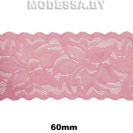 9017 Кружево синтетич. 60мм Ц:Розовый
