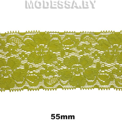 9031 Кружево синтетич. 55мм Ц:12 Салатовый 
