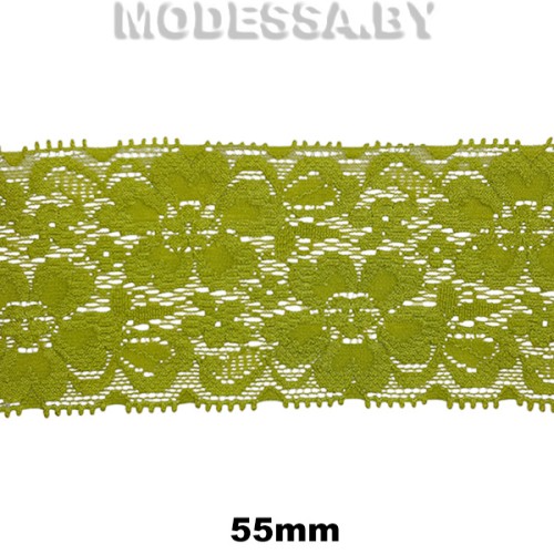 9031 Кружево синтетич. 55мм Ц:8 Зелёный 