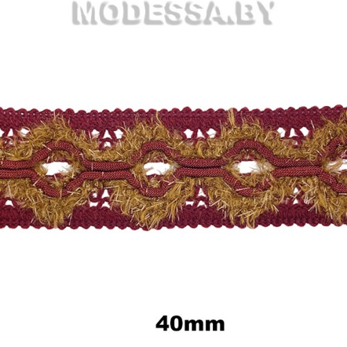 004 Тесьма 40мм Ц:Бордовый