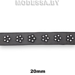 1811 Тесьма со стразами 20мм Ц:Чёрный