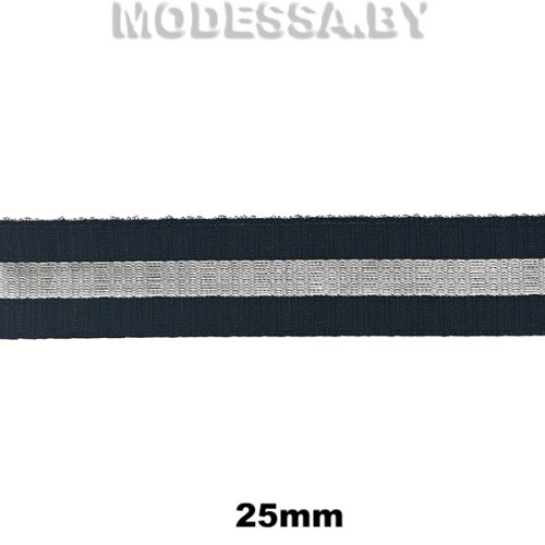 1817 HY Лента декор. 25мм Ц:07 Чёрно-серый