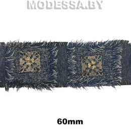 2150А Тесьма 60мм Ц:24 Сине-серый