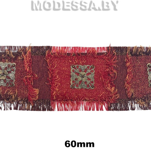 2150А Тесьма 60мм Ц:22 Красно-коричневый