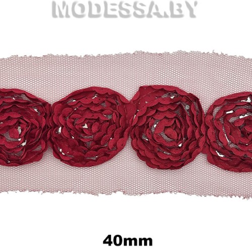 304 А Тесьма 40мм Ц:Бордовый 