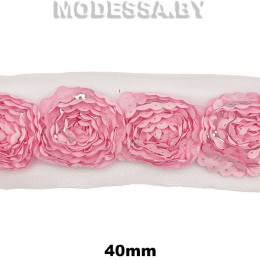 304 А Тесьма 40мм Ц:Розовый 