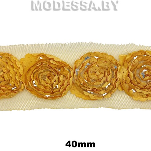 304 А Тесьма 40мм Ц:Золотой 