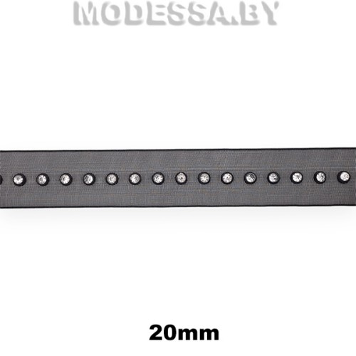417 RS Тесьма со стразами 20мм Ц:Чёрный 
