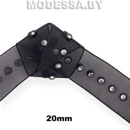 417 RS Тесьма со стразами 20мм Ц:Чёрный 
