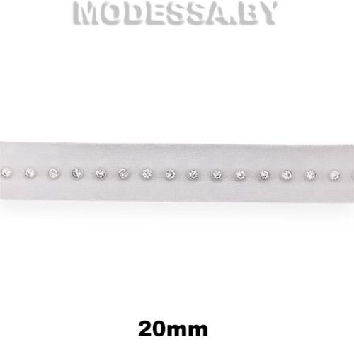 417 RS Тесьма со стразами 20мм Ц:Белый
